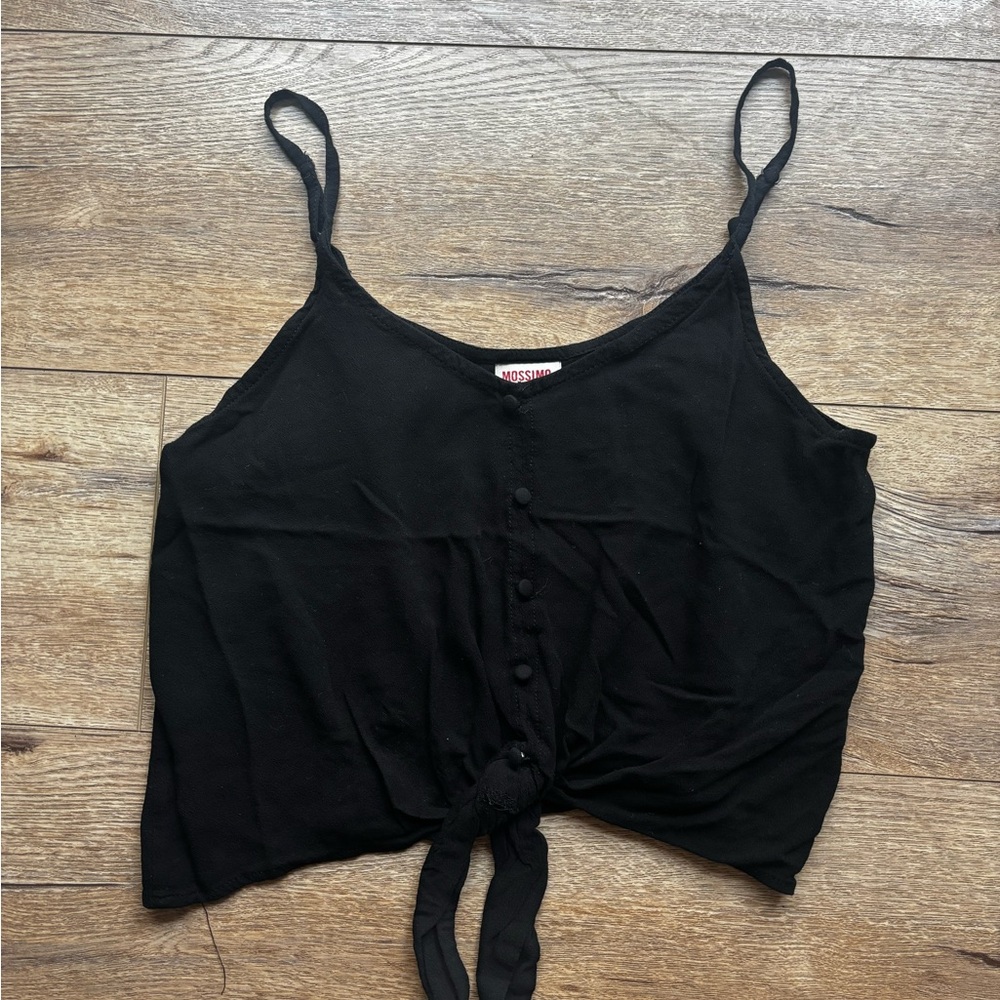 Mossimo Supply Co. Black Tie-Front Crop Camisole